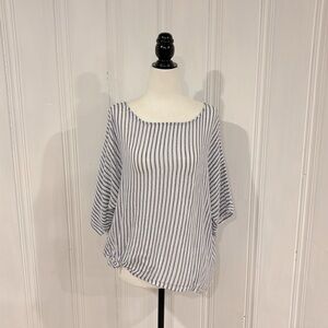 Oversized CHARLIE B blue and white striped shirt